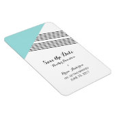 ターコイズ幾何学的ストライプな日付磁石の保存 マグネット (右側)