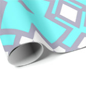 ターコイズ幾何学的パターン ラッピングペーパー (ロールコーナー)