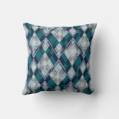 ターコイズ幾何学的菱形シームレスパターン クッション (裏面)