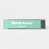 ターコイズ建物ブロック デスクネームプレート (正面)