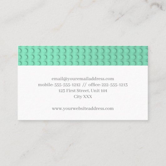 ターコイズ建物ブロック 名刺 (裏面)