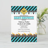 ターコイズ建築ベビーシャワー招待状 招待状 (スタンド正面)