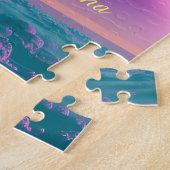 ターコイズ惑星軌道パープルマジカル宇宙ドリーム ジグソーパズル (側面)