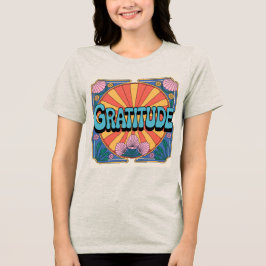 ターコイズ感謝アールヌーボーオートミール トライブレンドTシャツ