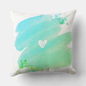 ターコイズ成功の女性の水の色のスクリプグラデーショント クッション (裏面)