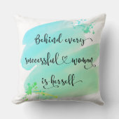 ターコイズ成功の女性の水の色のスクリプグラデーショント クッション (正面)