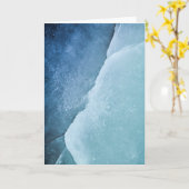 ターコイズ抽象芸術アイスアートフォト カード (黄色い花)