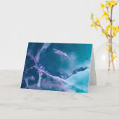 ターコイズ抽象芸術アイスアート カード (黄色い花)