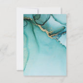 ターコイズ抽象芸術ウェディングRSVP応答カード 出欠カード (裏面)