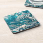 ターコイズ抽象芸術コースター（6セット） コースター (左側)