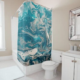 ターコイズ抽象芸術シャワーカーテン シャワーカーテン