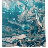 ターコイズ抽象芸術シャワーカーテン シャワーカーテン (正面)