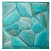 ターコイズ抽象芸術セルラーアート タイル (正面)