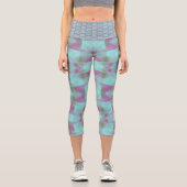 ターコイズ抽象芸術パステルパーソナライズされたHCL カプリレギンス (正面)