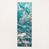 ターコイズ抽象芸術パーソナライズされたヨガマット ヨガマット (正面)