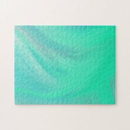 ターコイズ抽象芸術ブラシストロークのグラデーシグラデーションョン ジグソーパズル