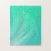ターコイズ抽象芸術ブラシストロークのグラデーシグラデーションョン ジグソーパズル (縦)