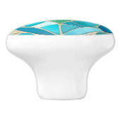 ターコイズ抽象芸術モザイクアールデコキャビネットドア セラミックノブ (側面)