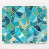 ターコイズ抽象芸術モザイクアールデコスタイル マウスパッド (正面)