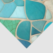 ターコイズ抽象芸術モザイクアールデコスタイル 薄葉紙 (詳細)