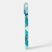 ターコイズ抽象芸術モザイクアールデコスタイル iPhoneケース (左側面)