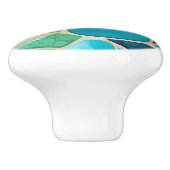 ターコイズ抽象芸術モザイクアールデコドロワープル セラミックノブ (側面)