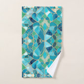 ターコイズ抽象芸術モザイク バスタオルセット (ハンドタオル)