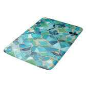 ターコイズ抽象芸術モザイク バスマット (アングル)