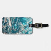 ターコイズ抽象芸術ラゲージタグパーソナライズされた ラゲッジタグ (正面横)