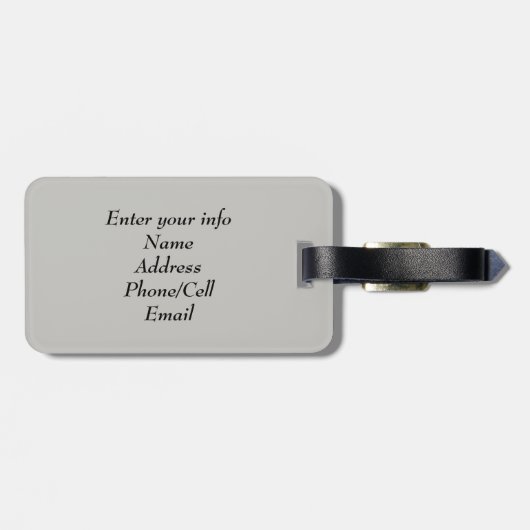 ターコイズ抽象芸術ラゲージタグパーソナライズされた ラゲッジタグ (裏面横)