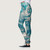 ターコイズ抽象芸術レギンス レギンス (左)