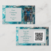 ターコイズ抽象芸術写真QRコード名刺 名刺 (正面/裏面)