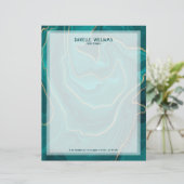 ターコイズ抽象芸術大理石テクスチャ レターヘッド (スタンド正面)