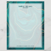 ターコイズ抽象芸術大理石テクスチャ レターヘッド (正面)