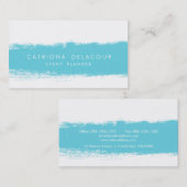 ターコイズ抽象芸術水彩スプラッシュ名刺 名刺 (正面/裏面)