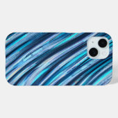 ターコイズ抽象芸術波パターン電話ケース Case-Mate iPhoneケース (裏面 (横))