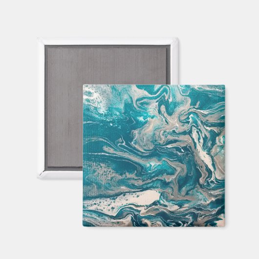 ターコイズ抽象芸術磁石 マグネット (正面/裏面)
