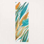 ターコイズ抽象芸術秋水カラーハンド色彩の鮮やか ヨガマット (裏面)