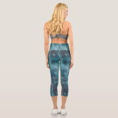 ターコイズ抽象芸術 カプリレギンス (裏面)