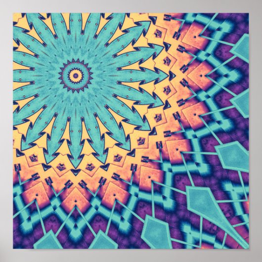 ターコイズ抽象芸術 ポスター (正面)