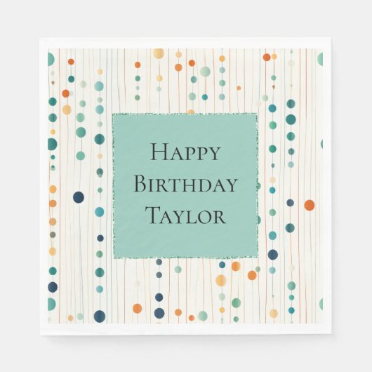 ターコイズ接線の円と線 スタンダードランチョンナプキン (正面)