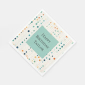 ターコイズ接線の円と線 スタンダードランチョンナプキン (角)