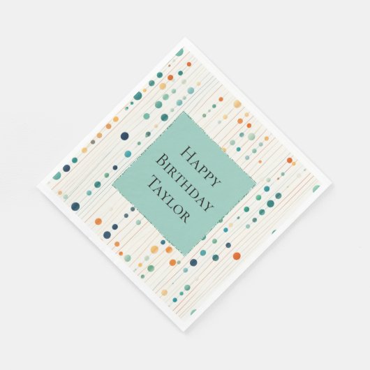 ターコイズ接線の円と線 スタンダードランチョンナプキン (角)