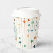 ターコイズ接線の円と線 紙コップ (左)