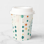 ターコイズ接線の円と線 紙コップ (右)