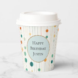 ターコイズ接線の円と線 紙コップ