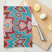 ターコイズ数々の南西インスパイア形状 キッチンタオル (四つ折り)