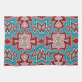 ターコイズ数々の南西インスパイア形状 キッチンタオル (横)