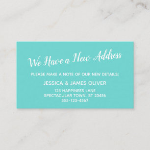 ターコイズ新しいアドレスの配布資料カード 名刺