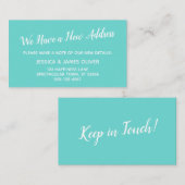 ターコイズ新しいアドレスの配布資料カード 名刺 (正面/裏面)